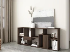 Librería estantería, 162x67x31cm, Con Almacenaje, Roble oscuro