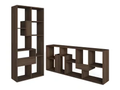 Librería estantería, 162x67x31cm, Con Almacenaje, Roble oscuro