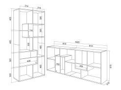 Librería estantería, 162x67x31cm, Con Almacenaje, Roble oscuro