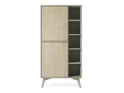 Librería: Eucalipto / Espiga Escandinava, patas de madera, 80 x 160 x 38 cm