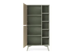 Librería: Eucalipto / Espiga Escandinava, patas de madera, 80 x 160 x 38 cm