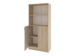 Librería haaus Flint, con puertas inferiores y 1 estante, Roble Sonoma, 70 x 32 x 159 cm