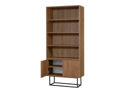 Librería industrial negra y de madera HAYE
