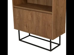 Librería industrial negra y de madera HAYE