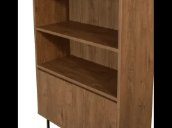 Librería industrial negra y de madera HAYE