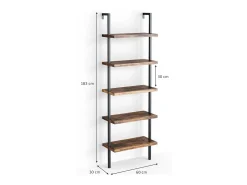 Librería madera antigua 60x30x183 ava