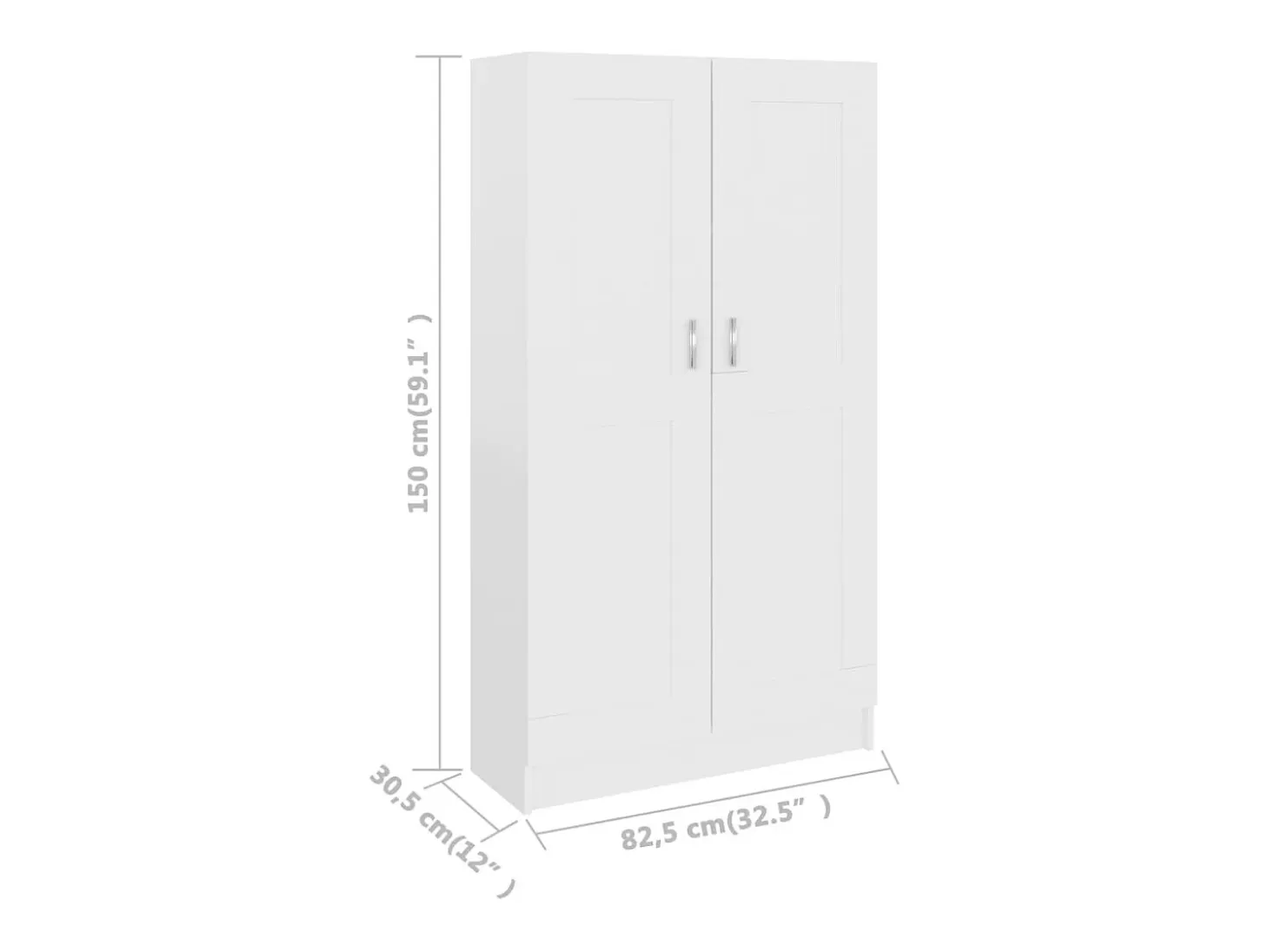 Librería madera de ingeniería blanco 82,5x30,5x150 cm