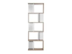 Librería múltiples estantes Alt. 180cm - Acabado madera y blanco