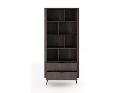 Librería, roble Dunin combinado con negro, 88,2 x 193,8 x 38 cm