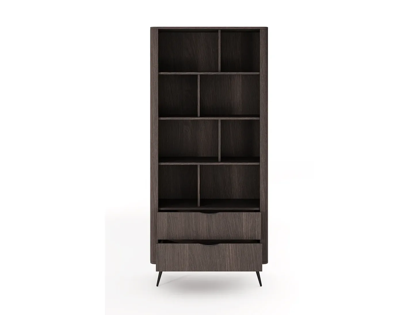 Librería, roble Dunin combinado con negro, 88,2 x 193,8 x 38 cm