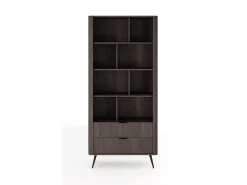 Librería, roble Dunin combinado con negro, 88,2 x 193,8 x 38 cm