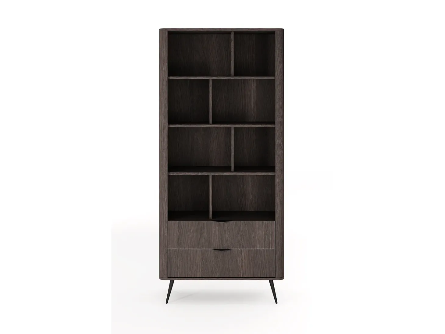 Librería, roble Dunin combinado con negro, 88,2 x 193,8 x 38 cm