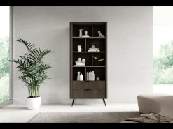 Librería, roble Dunin combinado con negro, 88,2 x 193,8 x 38 cm