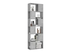 Librería separador contrachapada gris hormigón 60x24x186 cm