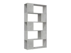 Librería separador contrachapada gris hormigón 80x24x155 cm
