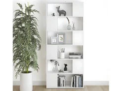 Librería separador madera contrachapada blanco 80x24x186 cm