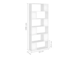 Librería separador madera contrachapada blanco 80x24x186 cm