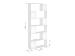 Librería separador madera contrachapada blanco 80x24x186 cm