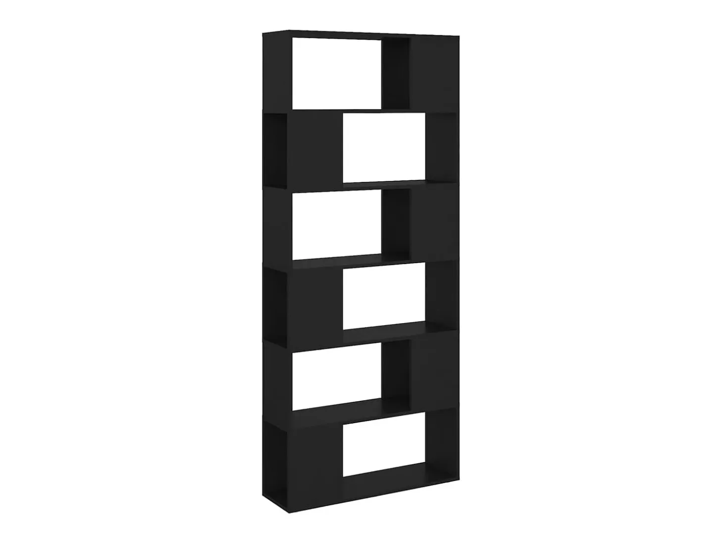Librería separador madera contrachapada negro 80x24x186 cm
