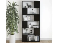 Librería separador madera contrachapada negro 80x24x186 cm
