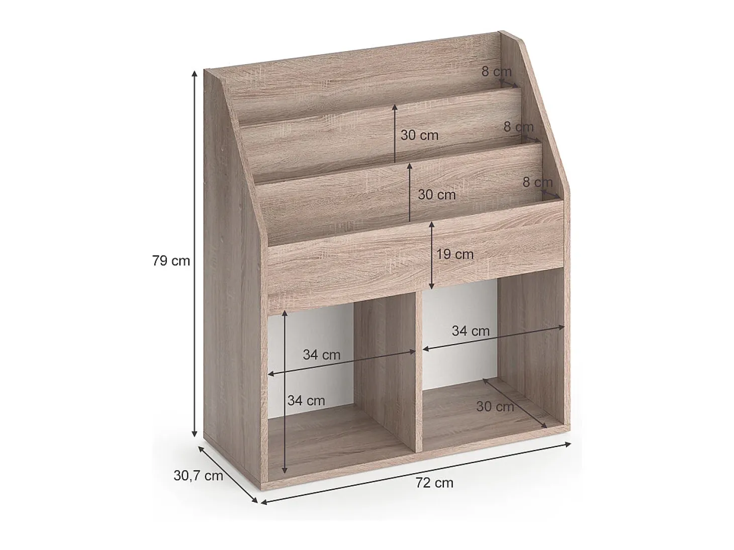 Librería sonoma 72x30.7x79 luigi