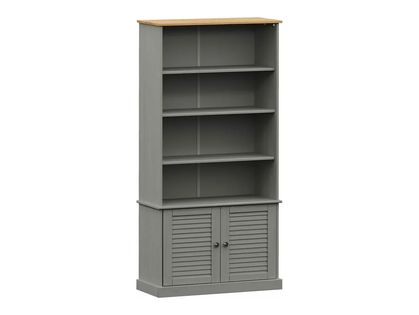 Librería VIGO madera maciza de pino gris 85x35x170 cm