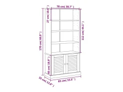 Librería VIGO madera maciza de pino 85x35x170 cm