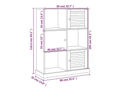 Librería VIGO madera maciza de pino blanco 90x35x114,5 cm
