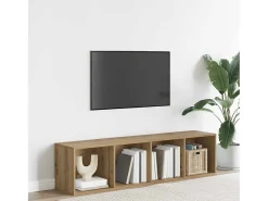 Librería/Mueble de TV de roble hecho a mano 36x30x143 cm