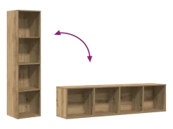Librería/Mueble de TV de roble hecho a mano 36x30x143 cm