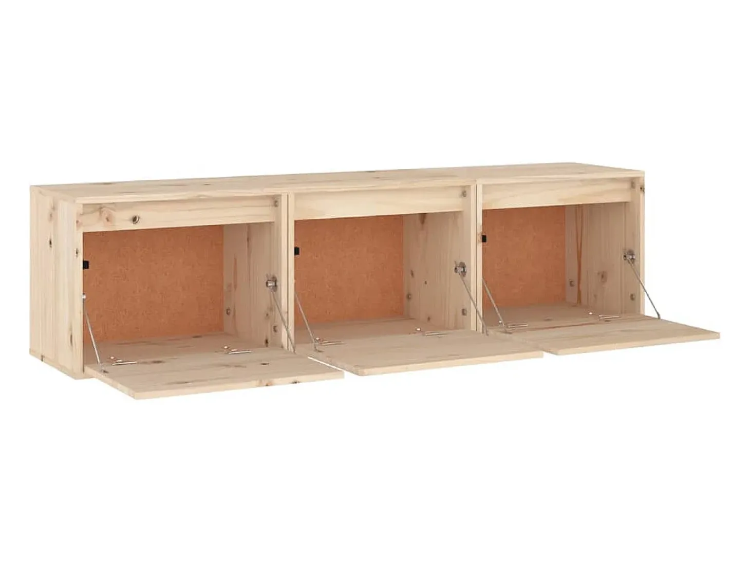 Licata Muebles para TV 3 piezas madera maciza de pino