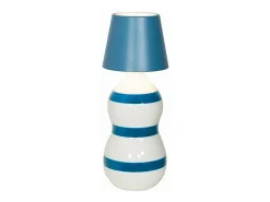 Lido - Botella de cerámica con rayas azul azafrán