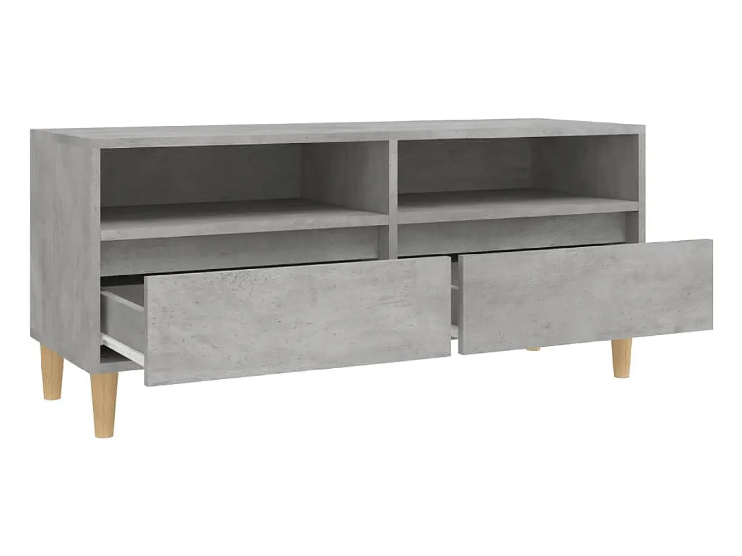 Lin Mueble de TV madera contrachapada gris hormigón 100x34,5x44,5cm