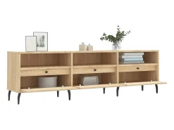 Lommel Mueble de TV madera contrachapada roble Sonoma 150x30x44,5 cm