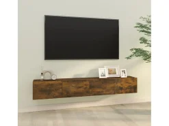 Lorien Muebles de pared de TV 2 uds madera roble ahumado 100x30x30 cm