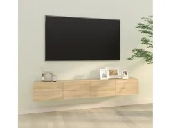 Lorien Muebles TV de pared 2 uds madera ingeniería roble 100x30x30 cm