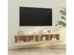 Lorien Muebles TV de pared 2 uds madera ingeniería roble 100x30x30 cm