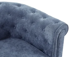 Lote de 2 sillones de tela color azul CHESTERFIELD