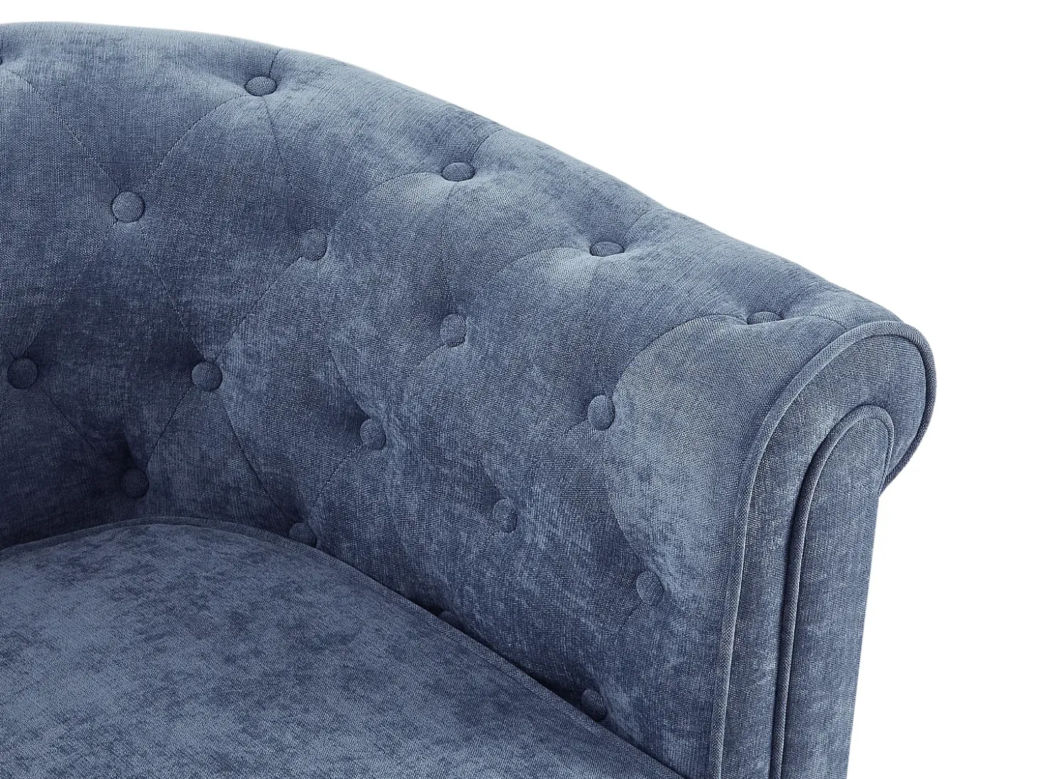 Lote de 2 sillones de tela color azul CHESTERFIELD