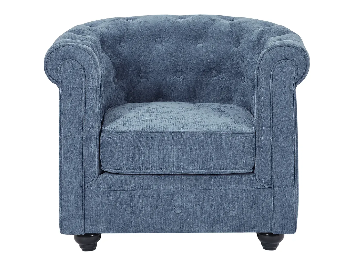 Lote de 2 sillones de tela color azul CHESTERFIELD