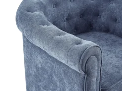 Lote de 2 sillones de tela color azul CHESTERFIELD