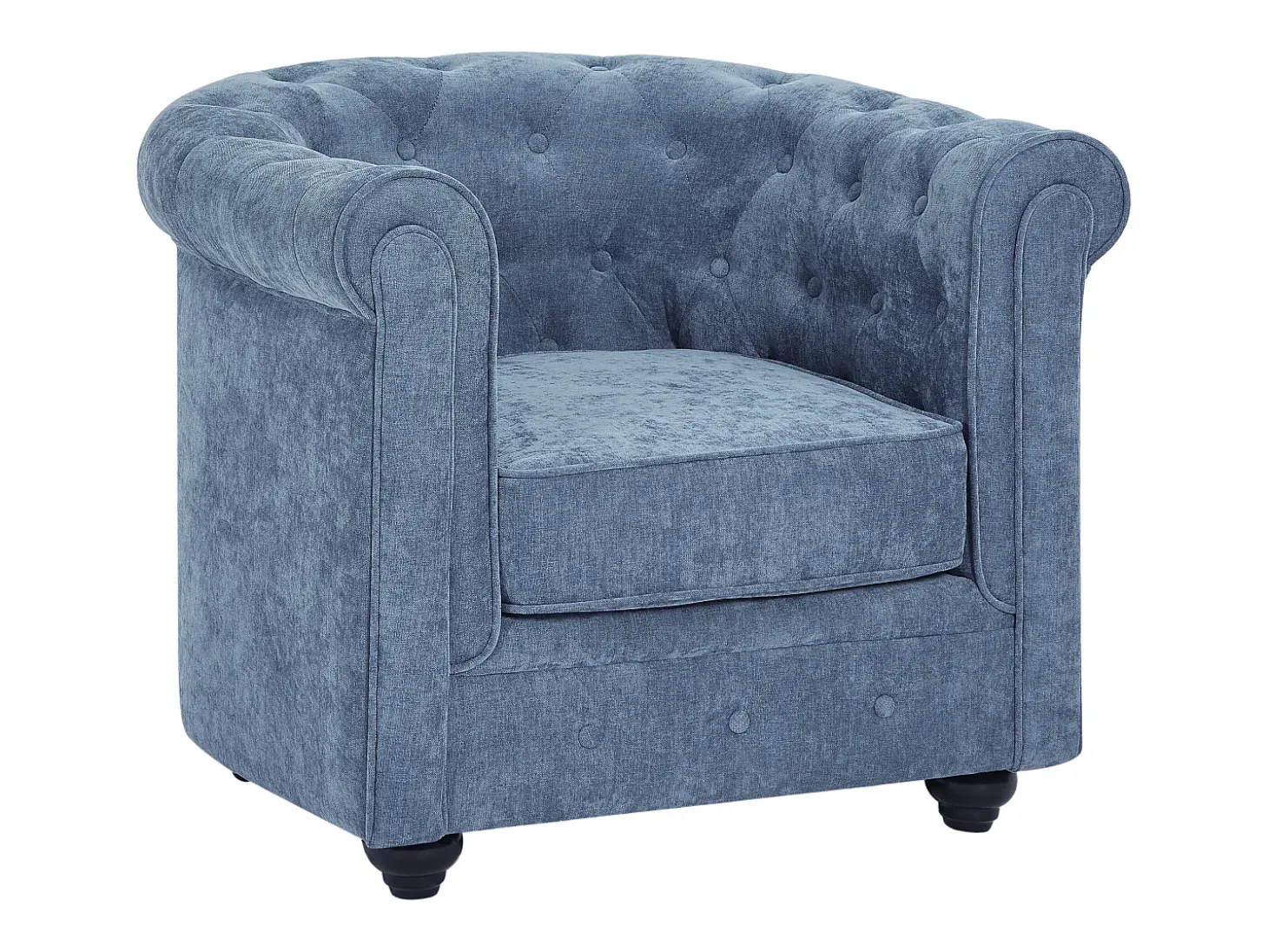 Lote de 2 sillones de tela color azul CHESTERFIELD