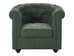 Lote de 2 sillones en tela color verde CHESTERFIELD