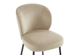 Lote de 2 taburetes de terciopelo y metal negro - Beige - POLPONA de Pascal MORABITO