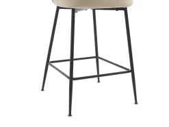 Lote de 2 taburetes de terciopelo y metal negro - Beige - POLPONA de Pascal MORABITO