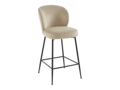 Lote de 2 taburetes de terciopelo y metal negro - Beige - POLPONA de Pascal MORABITO