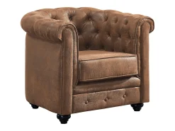 Lote e 2 sillones CHESTERFIELD microfibra envejecida