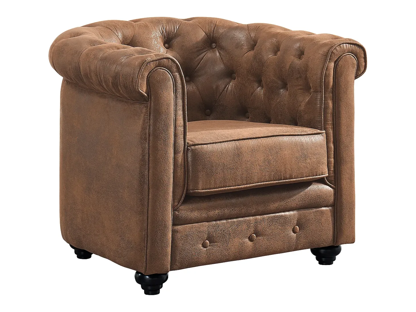 Lote e 2 sillones CHESTERFIELD microfibra envejecida