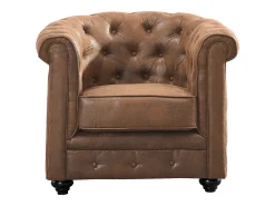 Lote e 2 sillones CHESTERFIELD microfibra envejecida