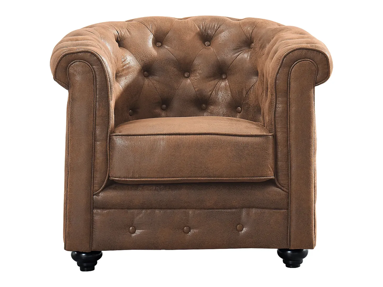 Lote e 2 sillones CHESTERFIELD microfibra envejecida